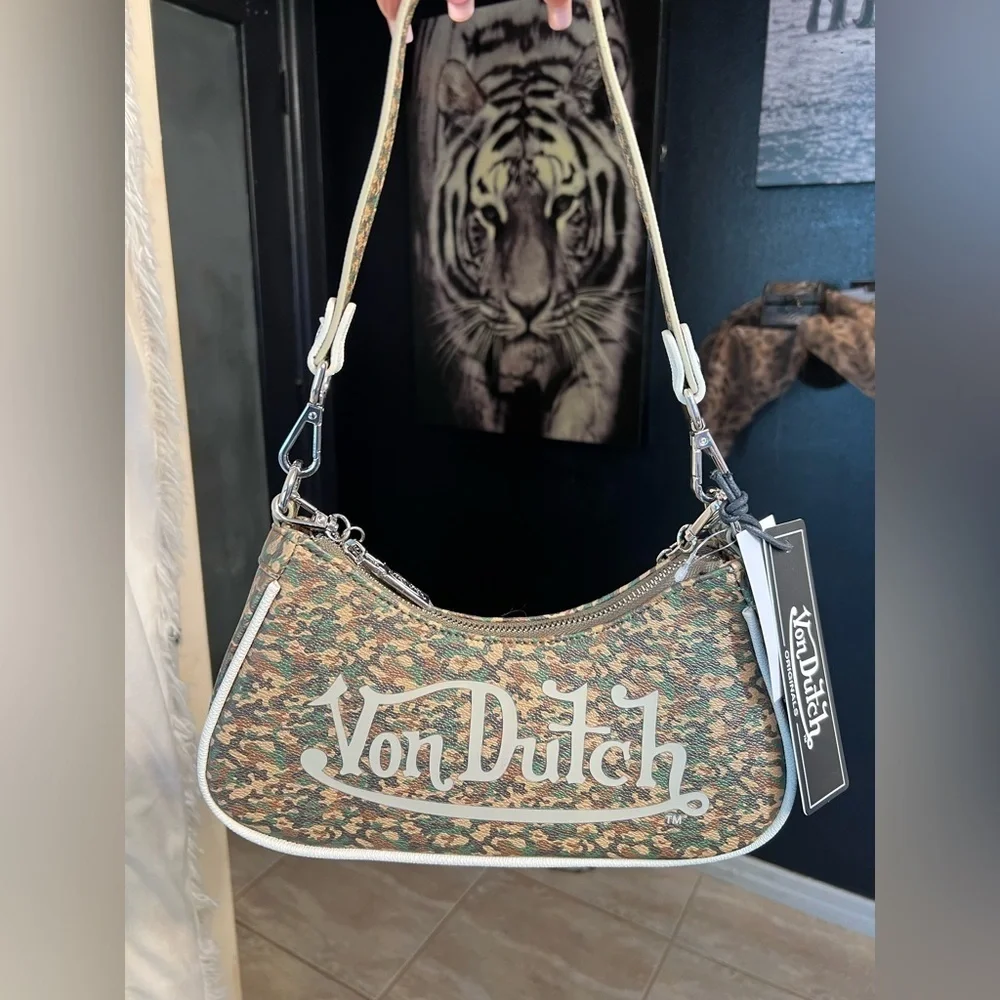 💚🤎VON DUTCH GREEN CAMO SHOULDER BAG💚🤎NWT